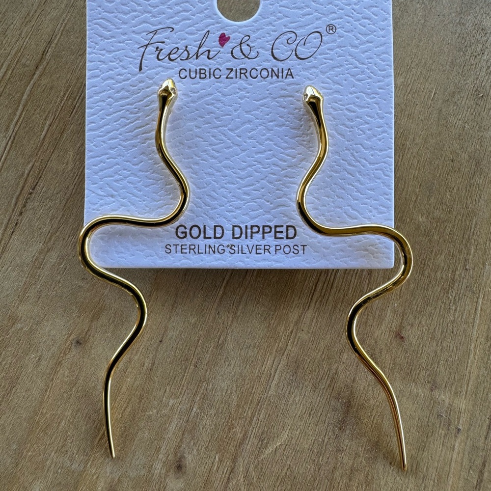 Cubic Zirconia snake earrings